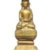 19thc Thai Buddha - 18" Periwink Orange One Size