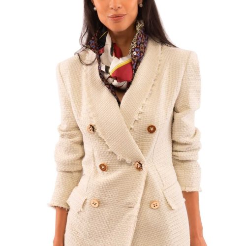 Double Breasted Blazer - Solid - Final Sale Creme