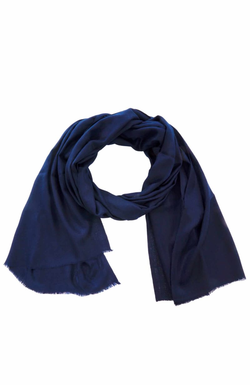 100% Cashmere Pashmina Scarf/Shawl - Classic Navy One Size