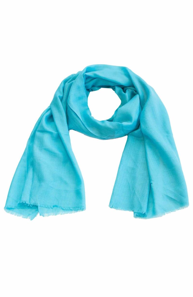 100% Cashmere Pashmina Scarf/Shawl - Classic Turquoise One Size