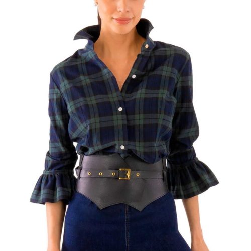 Priss Blouse - Duke Of York - Final Sale Navy Green