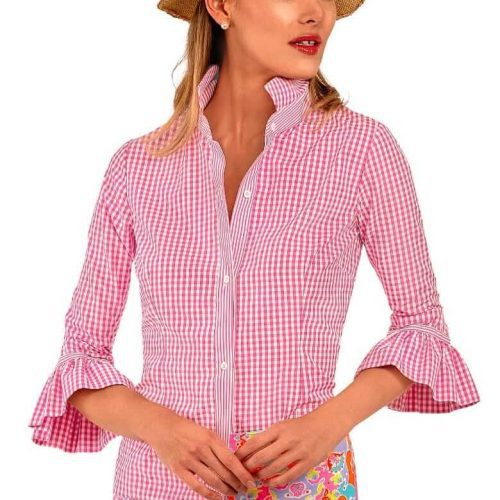 Priss Blouse - Gingham Pink