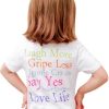 "Laugh More" Kids Cotton Short Sleeve Tee Multi