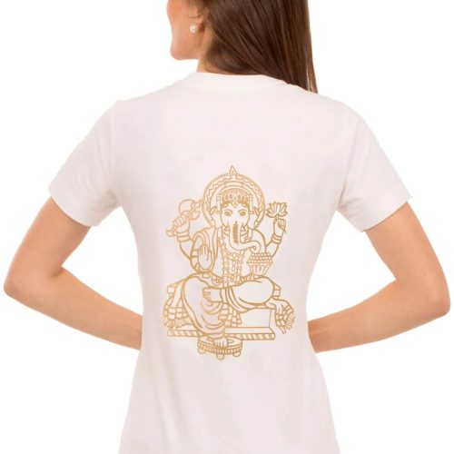 Zen Lane Ganesh Cotton Short Sleeve Tee Shirt with Gift Box Ganesh