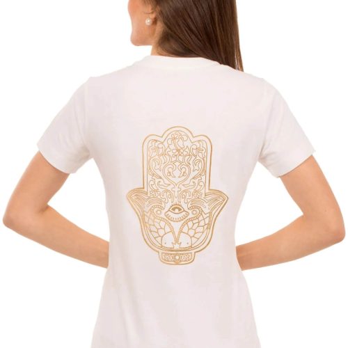 Zen Lane Hamsa Cotton Short Sleeve Tee Shirt with Gift Box Hamsa