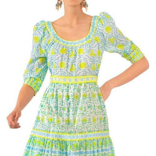 Cotton All Dolled Up Dress - East India Turq Lime