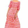 Cotton All Dolled Up Dress Midi Maxi - East India Pink Orange