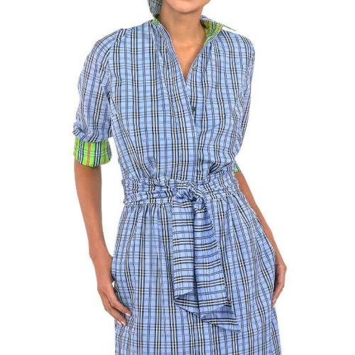 Breezy Blouson Dress - Sunshine Plaid - Final Sale Green