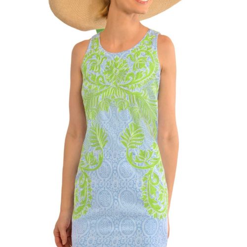 Embroidered Dress - Curacao - Final Sale Periwinkle Lime