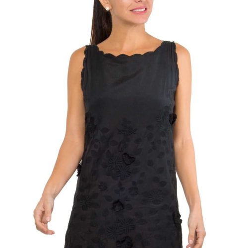 Amanda Embroidered Dress - Final Sale Black