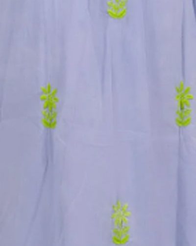 DREMFTL Hand Embroidered Midi Periwinkle Lime