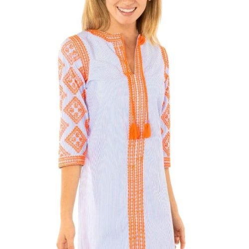 Embroidered Dress - Odessa - Final Sale Periwink Orange