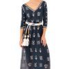 Hand Embroidered Cotton Upsa Daisy Caftan - Final Sale Navy