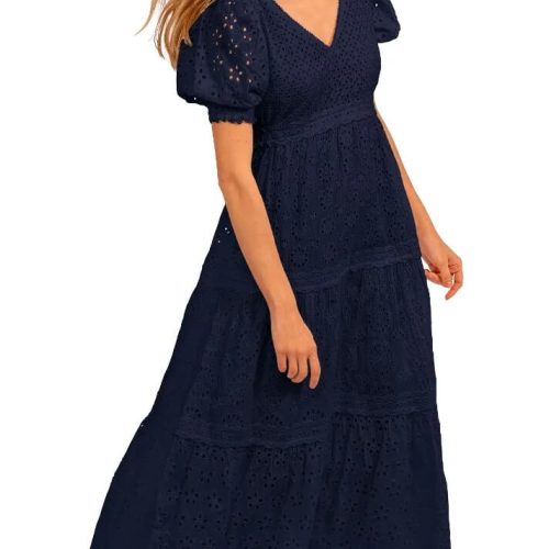 Eyelet Mary Weathered Midi/Maxi - La Di Da Navy