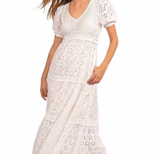 Eyelet Mary Weathered Midi/Maxi - La Di Da White