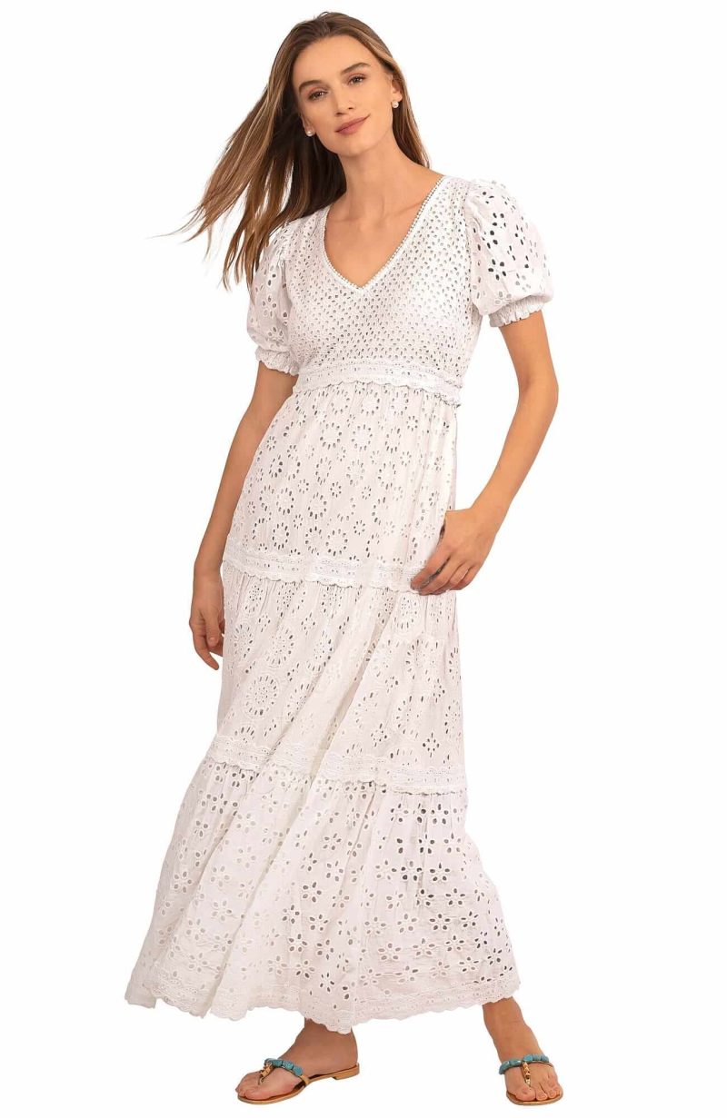 Eyelet Mary Weathered Midi/Maxi - La Di Da White