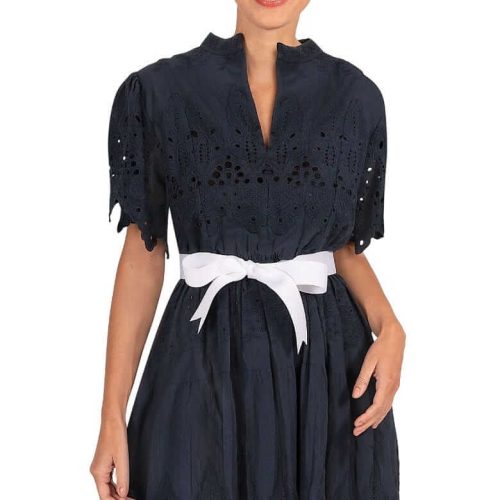 Heavily Embroidered Cotton Magnifico Dress - La Di Da - Final Sale White