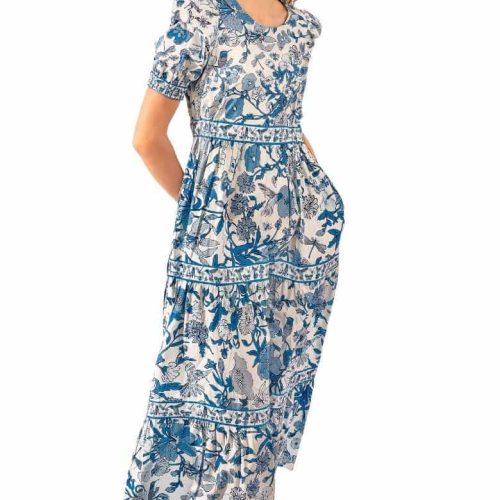 Frolic Maxi Dress - Birds & Bees Blues