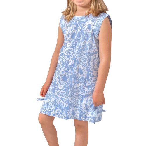 Girls Dress - Flora Periwinkle