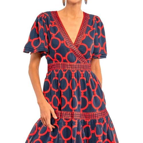 Le Marais Dress - Dip & Dot Navy Wrc