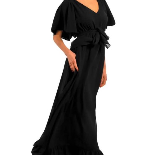 Solid Melody Maxi Dress Black