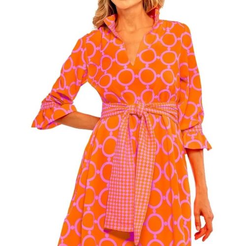 Outta Sight Tunic Dress - Dip & Dot Pink Orange