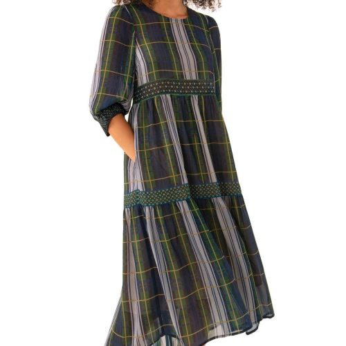 Peasant Dress - Campbell Plaid Green