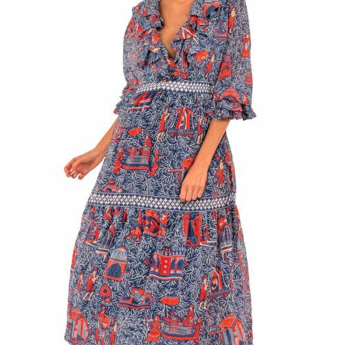 Sitting Pretty Dress - Palanquin Party Navy