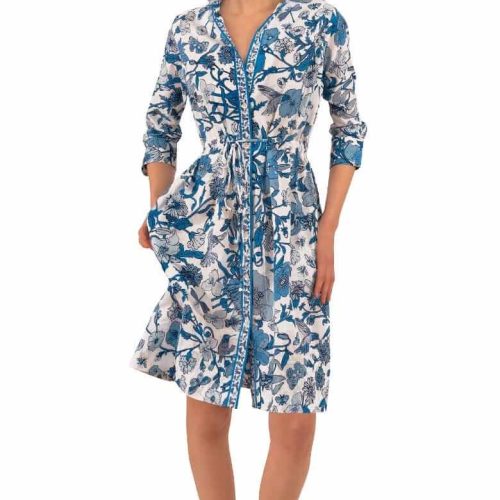 Cotton Pulley Dress - Birds & The Bees - Final Sale Blues