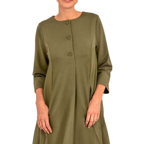 Ponte Ursula Dress - Uptown Girl Olive