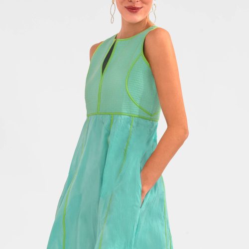 Trapunto Tango Dress (Pre-Order) Turq Lime