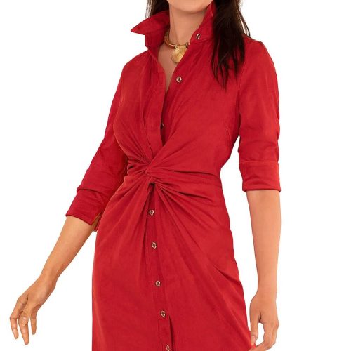 Ultra Suede Twist & Shout Dress - Final Sale Red