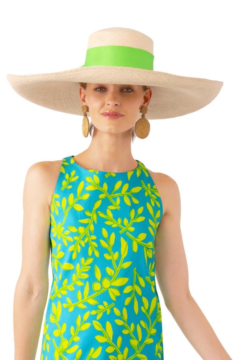 Hand Woven Panama Hat - St Tropez Lime