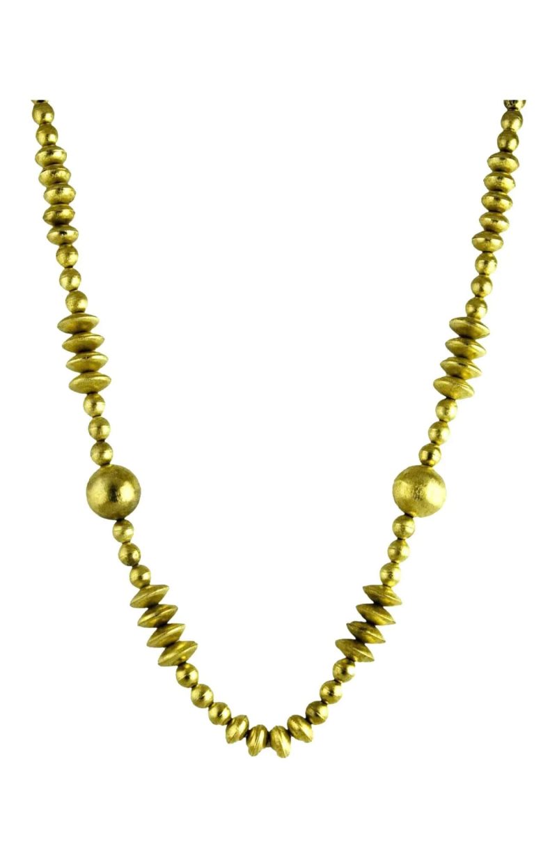 "The Athena" Long Beaded Necklace Gold