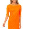 Jersey Embroidered Dress - Rocket Girl Brnt Ornge Gold