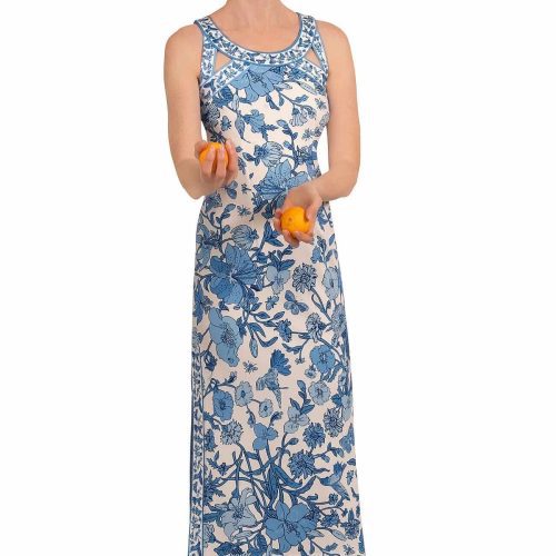 Jersey Isosceles Maxi Dress - Birds & The Bees - Final Sale Blues