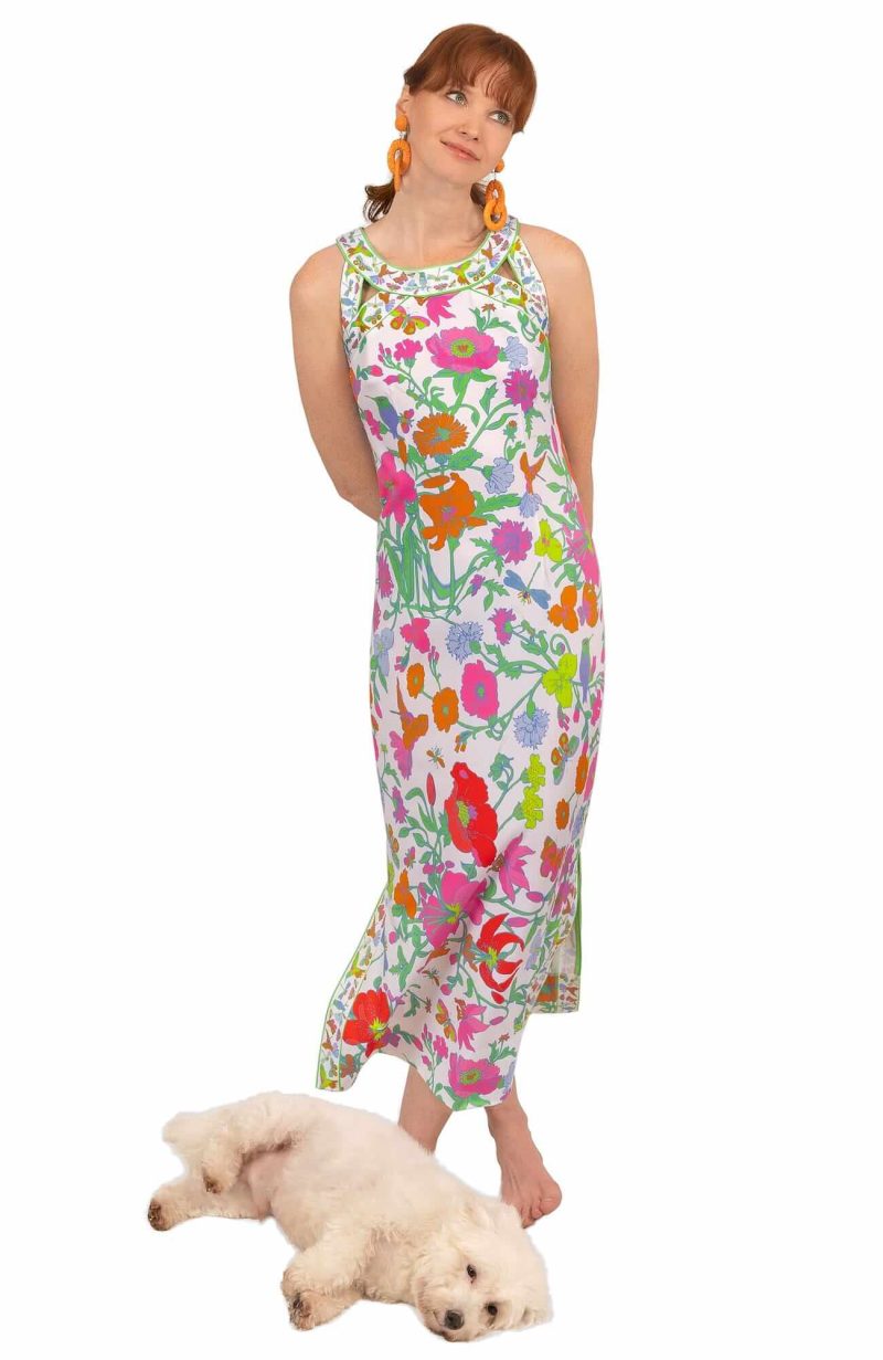 Jersey Isosceles Maxi Dress - Birds & The Bees Brights