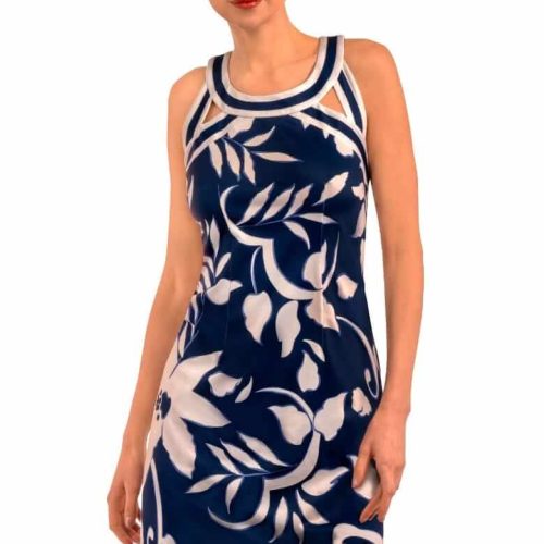 Jersey Isosceles Dress - Full Bloom Navy