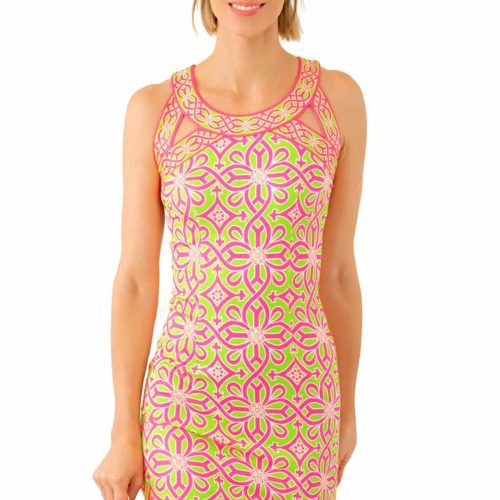 Jersey Isosceles Dress - Piazza - Final Sale Pink Lime