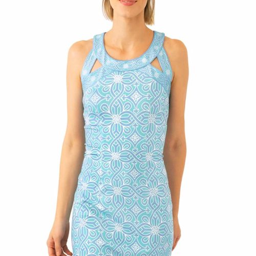 Jersey Isosceles Dress - Piazza - Final Sale Turquoise Peri