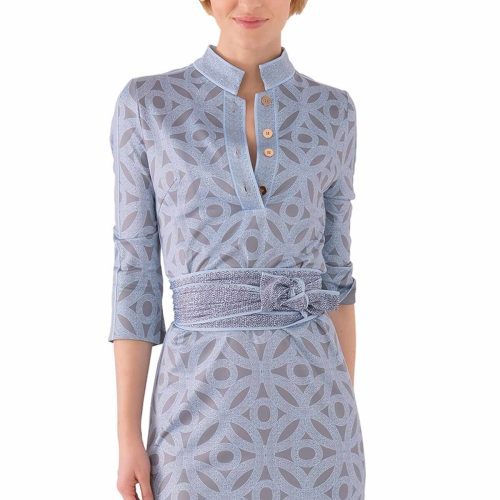 Jersey Mandarin Dress - Hooplah - Final Sale Grey