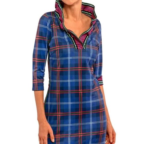 Ruffneck Dress - Middleton Plaid Navy