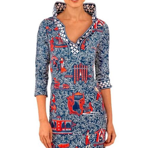 Ruffneck Dress - Palanquin Party Navy