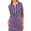 Jersey Split Neck Dress - Lucy In The Sky With Diamonds Navy