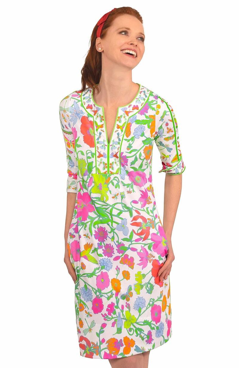 Jersey Swing Dress - Birds & The Bees Brights