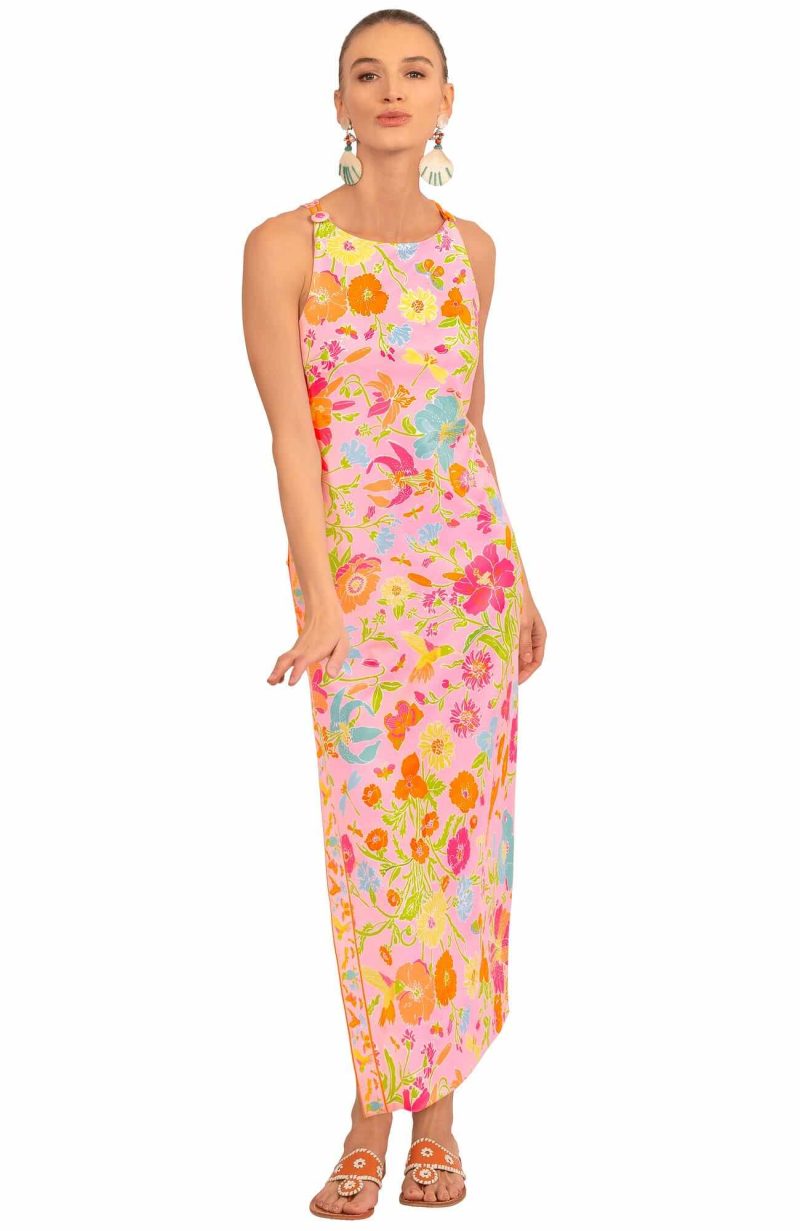 Jersey Slick Maxi Dress - Birds & The Bees Pale Pink