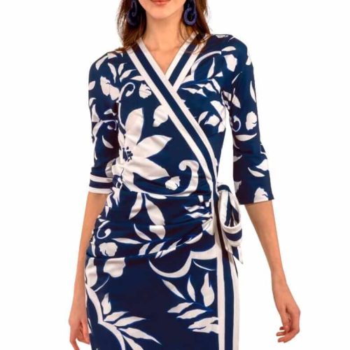 Jersey Wrap Me Up Dress - Full Bloom Navy