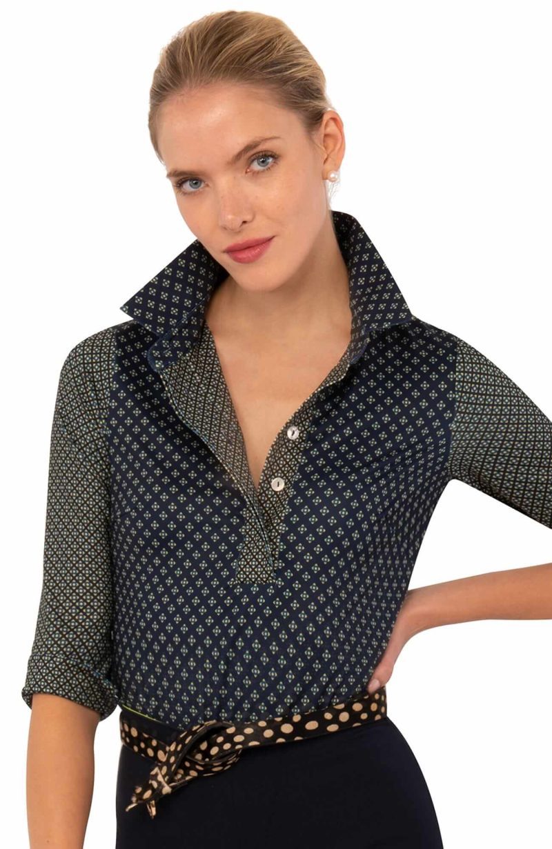 Everywhere Top - Diamond Dot - Foulardio - Final Sale Navy