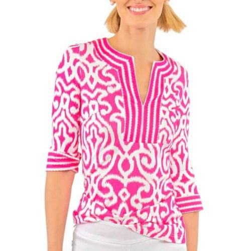 Jersey Split Neck Tunic - Arabesque Pink