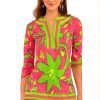 Jersey Split Neck Tunic - Full Bloom Pink